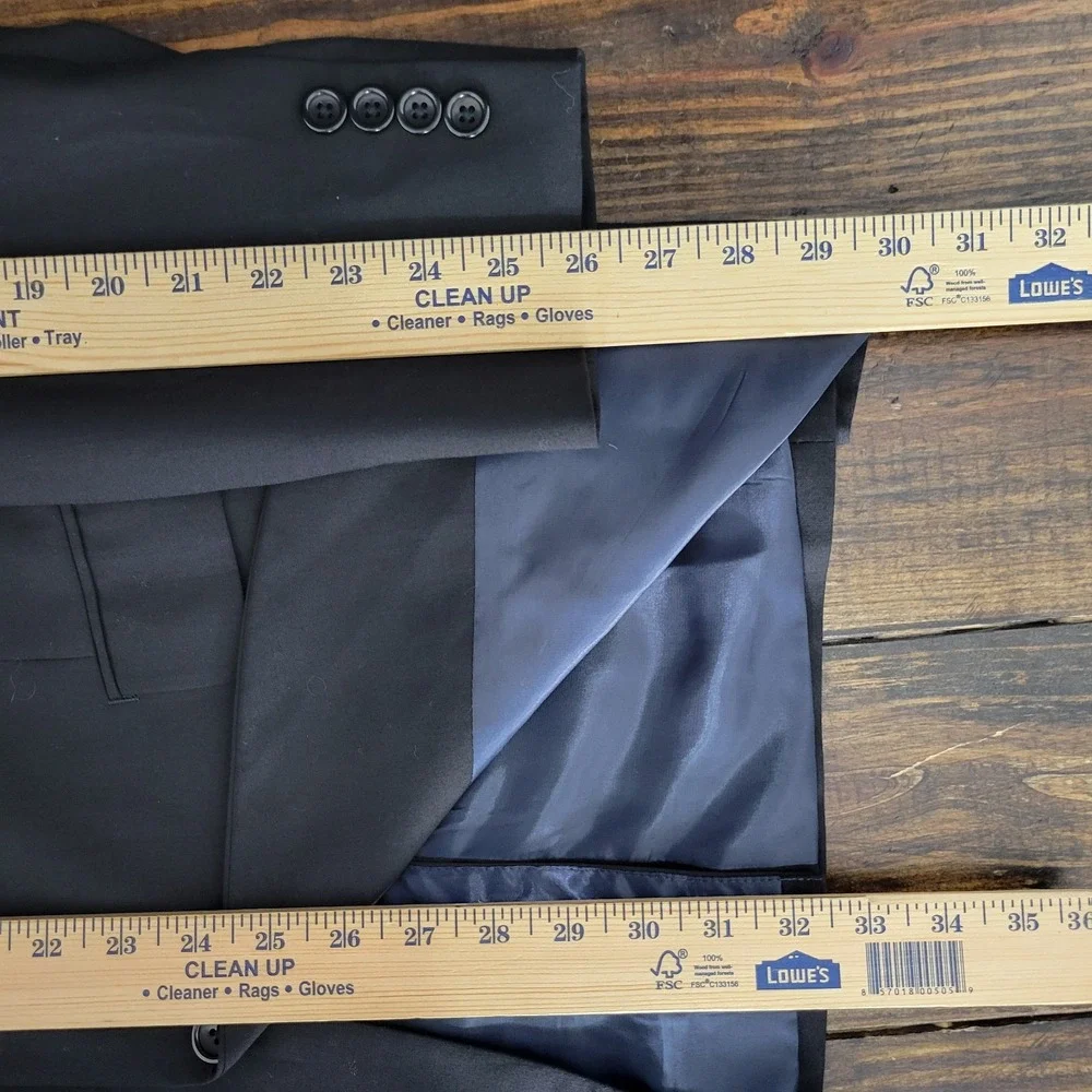 Nautica Men's Sport Coat Blazer Two Button Solid Black‎ Wool Size 40L